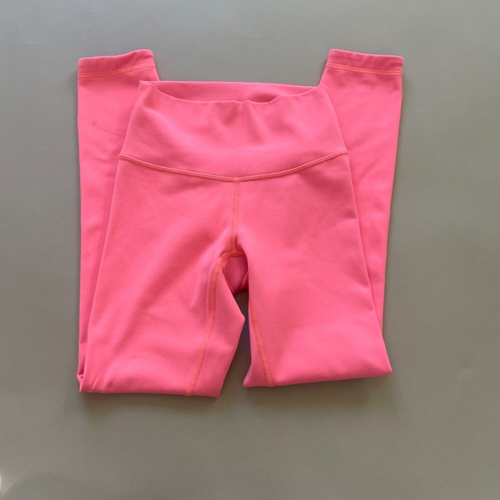 Lululemon Womens Small Bright Pink High Rise Full Length Workout Leggings